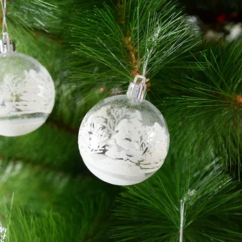 6pcs 6cm Balta Aišku, Kalėdų Kamuolys Papuošalai Kalėdų Medžio Apdaila Plastikinių Dažytos Kamuolys Kalėdų Dekoro Pakabučiai Navidad 2022