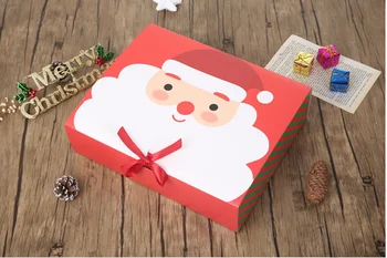 200pcs Didmeninė Kalėdų Dovanų Dėžutė Popieriaus Santa Claus Sniego Saldainių, Sausainių Kalėdų Ranka Maišo Pack Dėžės Su Kaspinu