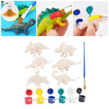 Vaikai Dinozaurų Tapybos Rinkinys Įdomus Dažų Savo Dinozauras, Menas ir Amatai, Teptukai Dinosuar Sumos Švietimo Žaislas 