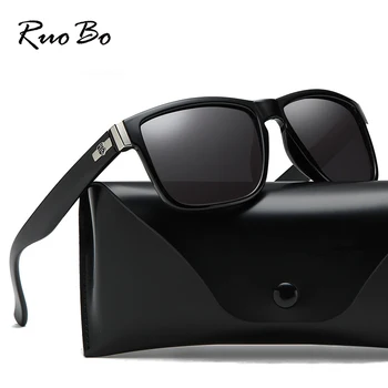 RUOBO Prekės Klasikinis Dizainas Vyrų Poliarizuota Veidrodis Sunglasse Vairavimo Žvejybos Sporto Nešiojantiems vyrams TR90 UV400 Akiniai Gafas De Sol
