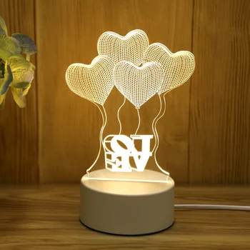 Valentino Dieną Dekoro 3D Akrilo LED Vestuvių Dekoravimas Šalis Dekoro Naktį Šviesos Valentino Miegamojo Puošimas Vestuvių Palaiko