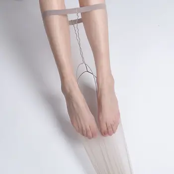 Moterų Gyvulių Nemokamai kilimo nematomas Skaidrus Mercerizing Crotchless Matyti Per Kelią Snagging Ultra-plonas Šilko Kojinės