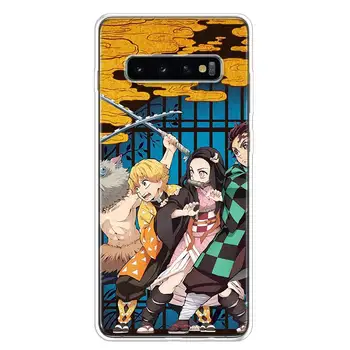 Anime Demon Slayer Kimetsu Nr. Yaiba Telefono dėklas Samsung Galaxy A50 A70 A40 A30 A20E A10 10 Pastaba Lite 9 8 20 Ultra A6 A7 A8 A9