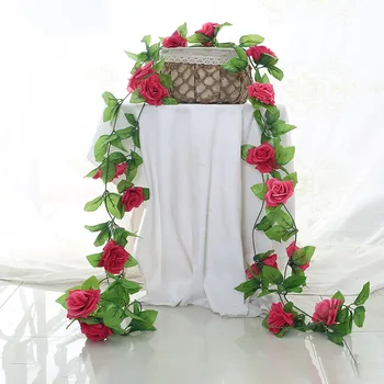 Namų Dekoro Dirbtinių Rožių Rotango Modeliavimas Gėlės, Vestuvių Dekoravimas Kambarys Patalpų Vynuogių Papuošalai Šalies Arch Namų Dekoro String