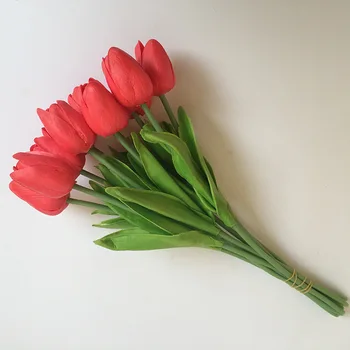 Pigūs 1pcs Tulpių Nekilnojamojo Touch Dirbtinės Gėlės, Vestuvinės Gėlių Puokštė Šalies Netikrą Gėlės Namuose Vestuvių Dekoratyvinės Gėlės