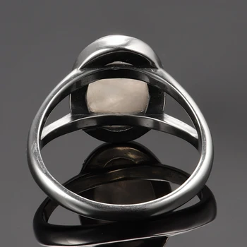 925 Sterlingas Sidabro Žiedas Natūralus mėnulio akmuo Papuošalai, Žiedai, Brangakmenio Vintage Papuošalai Moterims, Vyrams, Mergaitėms Dovanų Prabanga