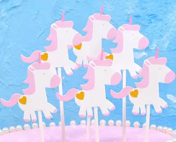 24pcs/daug Mažai Arklių tortas topper Vienaragis Tortas Topper vestuvių, gimtadienio Tortas Dekoro Prekių vienaragis šalies prekių