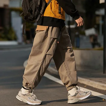 Vyrai Multi Kišenės Baggy Krovinių Kelnės vyriškos Mados Haremas Poilsiu Juoda Atsitiktinis Harajuku Streetwear Sweatpant Kelnės Vyras Kelnės