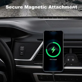 15W Magnetinio Belaidis Kroviklis Automobilių Belaidis Kroviklis, skirtas iPhone12 Pro Mini Išmaniojo telefono Stovas Greito Įkrovimo Stotis Ventiliacijos Stendas