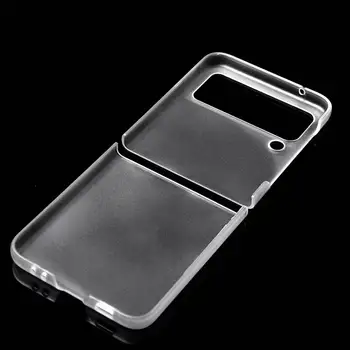 Mobiliojo Telefono dėklas Galaxy Z Flip 3 5G Skaidri Juoda Matinė Lankstymo Apsauginis Dangtelis Sunkiai PC Galinio Bamperio Galaxy Z Flip3